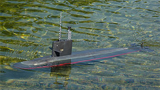 Static diving model submarine
